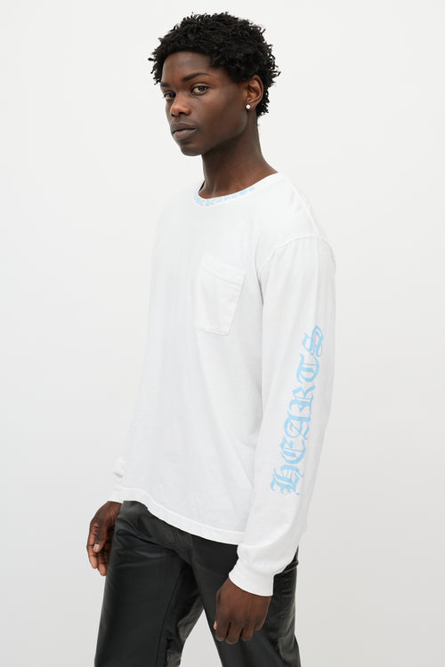 Chrome Hearts White & Blue Logo Longsleeve