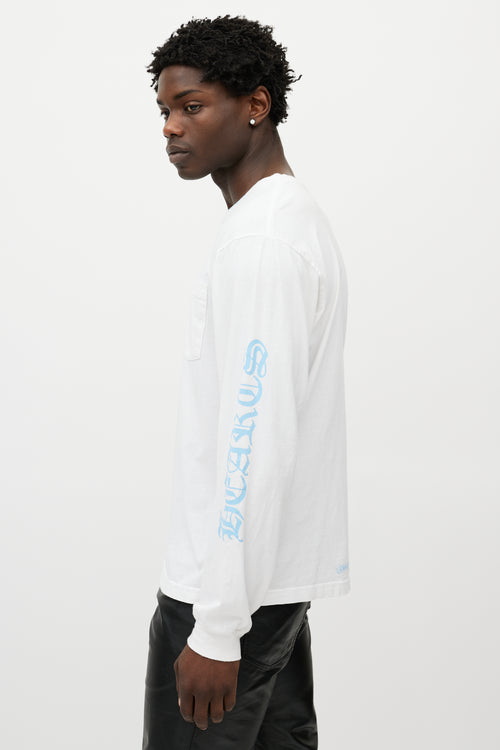 Chrome Hearts White & Blue Logo Longsleeve