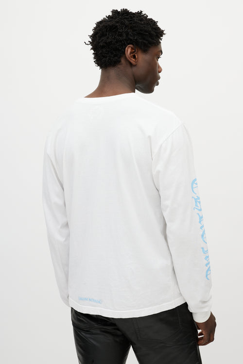 Chrome Hearts White & Blue Logo Longsleeve