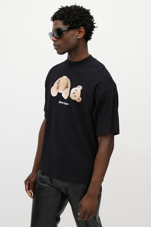 Palm Angels Black & Multicolour Teddy Logo T-Shirt