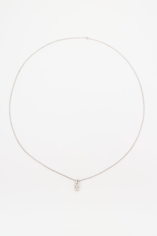 Chrome Hearts 18K White Gold & Sterling Silver Tag Necklace