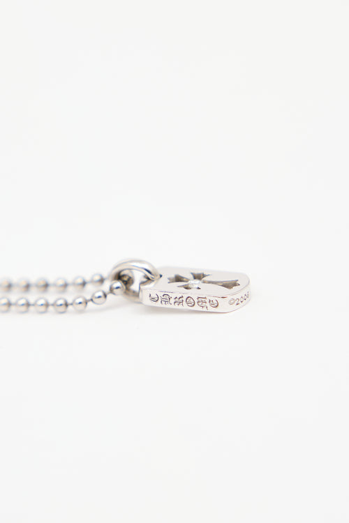 Chrome Hearts 18K White Gold & Sterling Silver Tag Necklace
