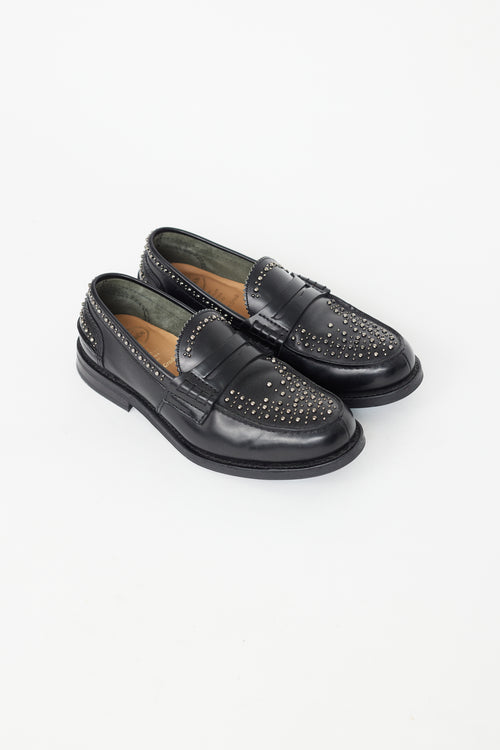 Church's Black Leather Gunmetal Studded Loafer