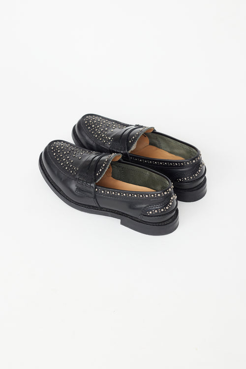 Church's Black Leather Gunmetal Studded Loafer