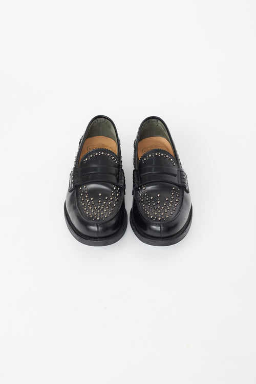 Church's Black Leather Gunmetal Studded Loafer