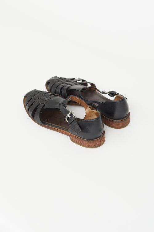 Church's Black Leather Kelsey Woven Sandal