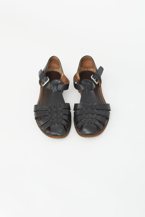 Church's Black Leather Kelsey Woven Sandal