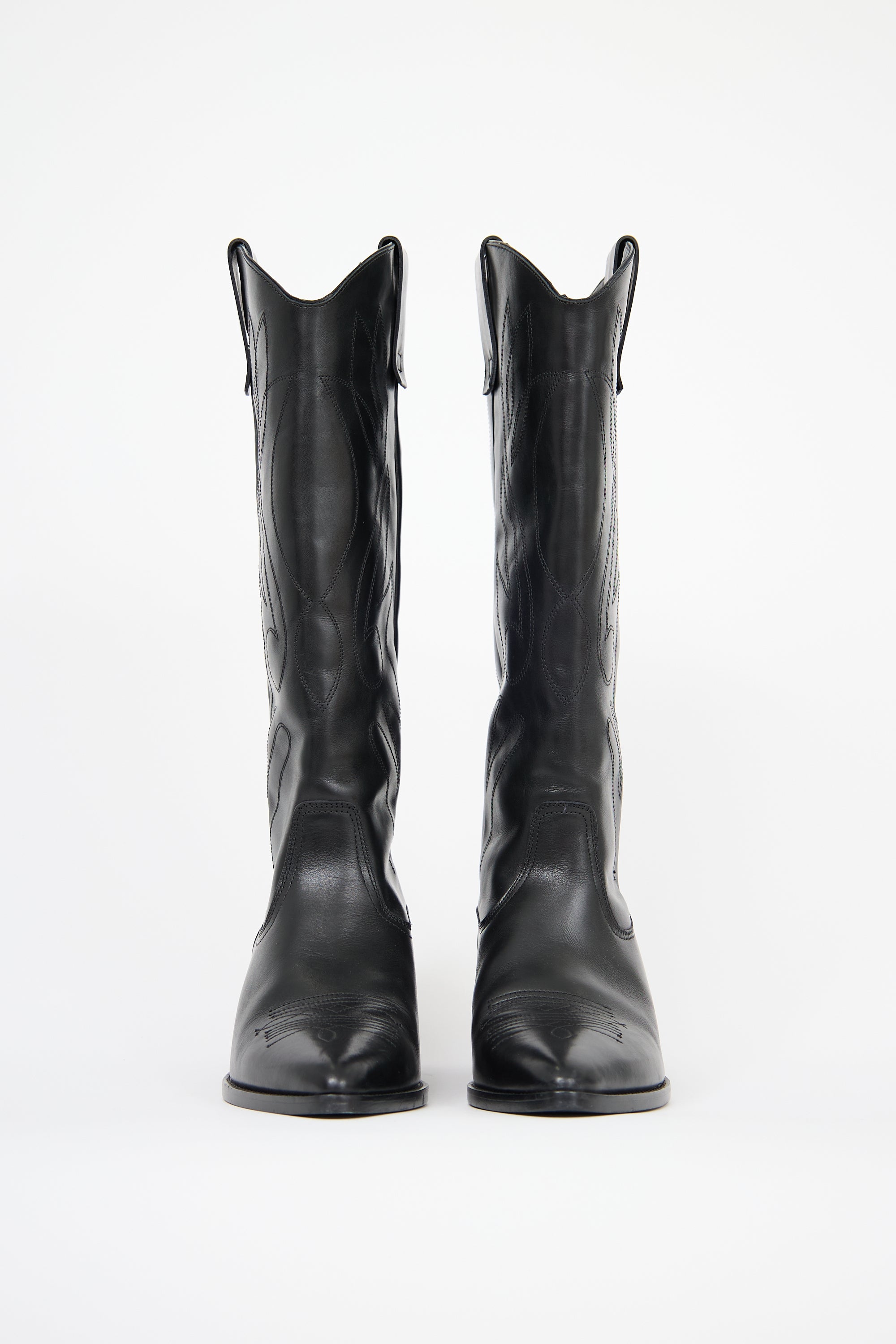 Closed Leather Cowboy Boot