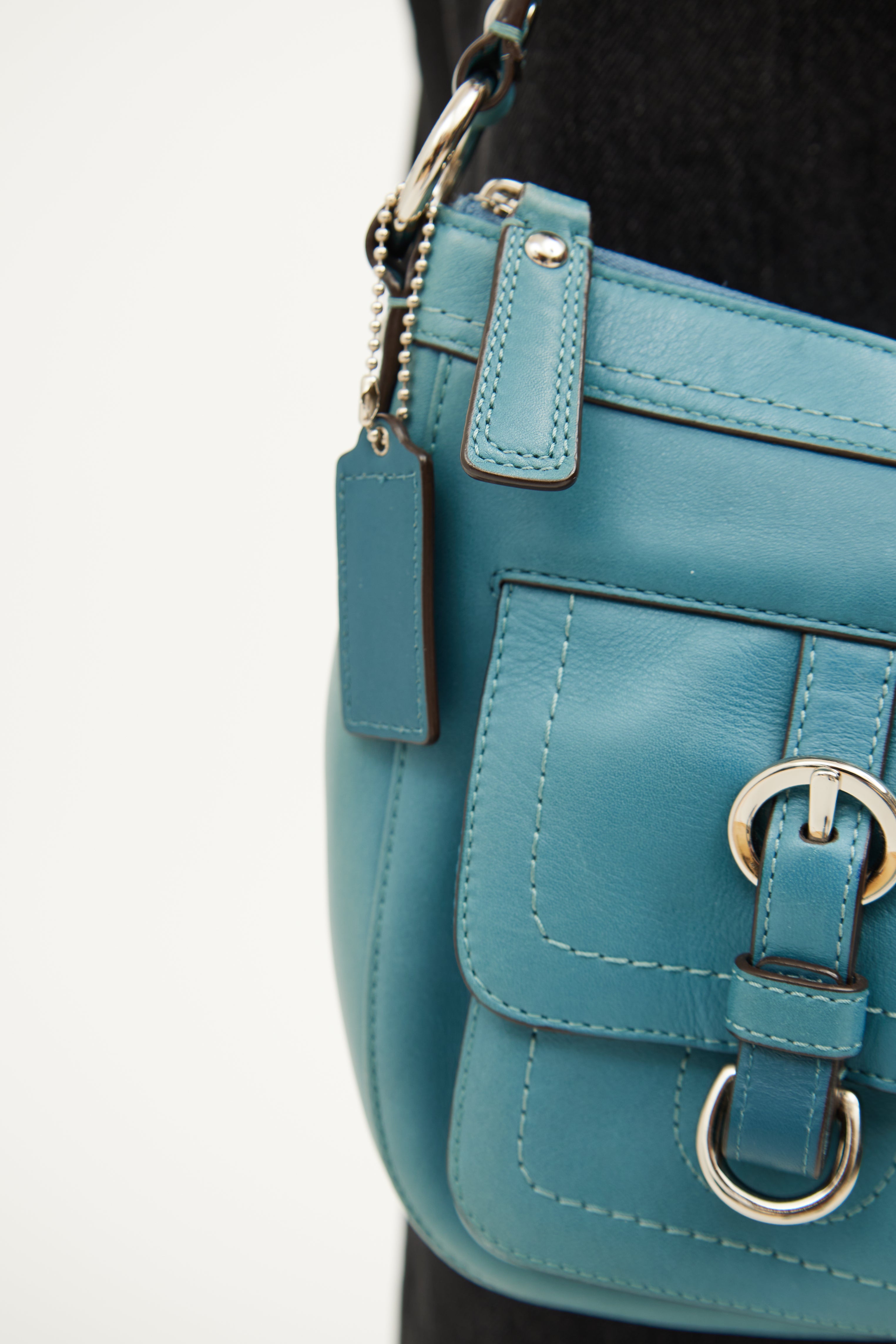 Coach Blue Leather Chelsea Shoulder Bag