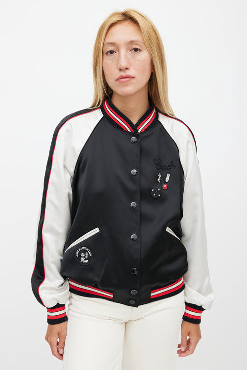 Coach x Disney Black & Multicolour Satin Jacket