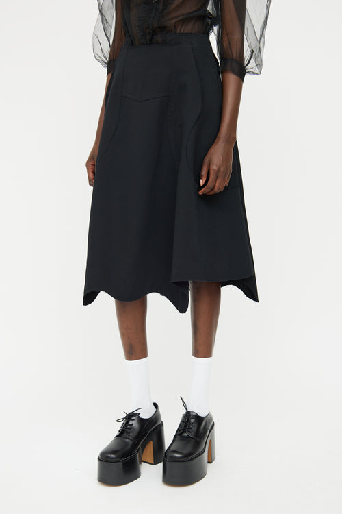 Comme des Garçons Black Full Raw Edge Skirt