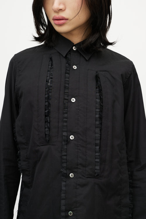 Comme des Garçons Black Cotton & Tulle Ruffle Shirt
