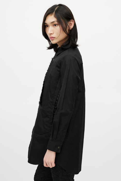Comme des Garçons Black Cotton & Tulle Ruffle Shirt