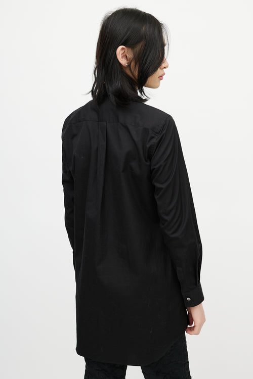 Comme des Garçons Black Cotton & Tulle Ruffle Shirt