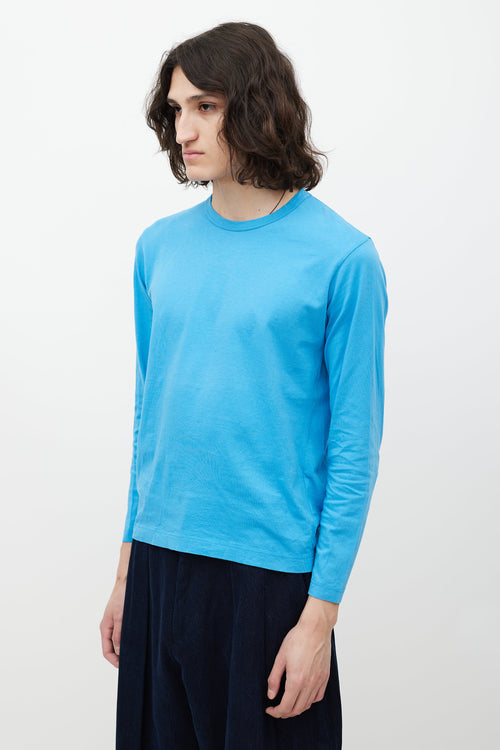 Comme des Garçons Blue & Black Logo Top