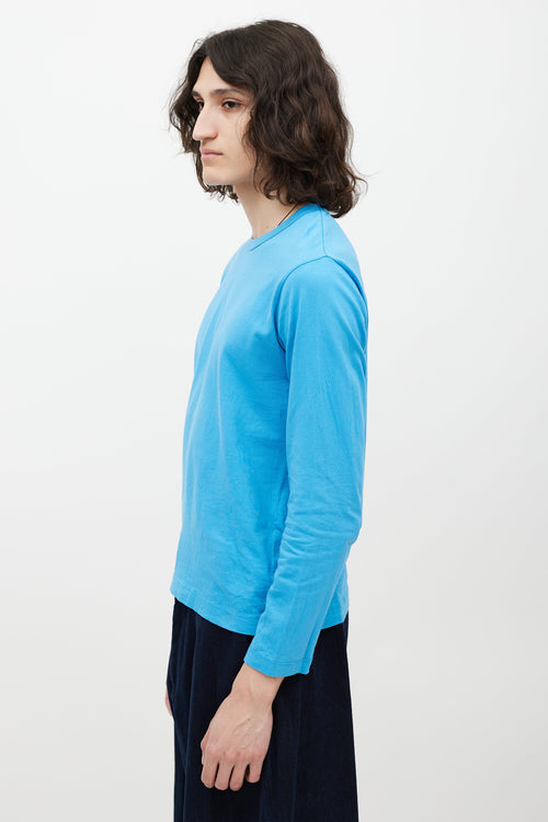 Comme des Garçons Blue & Black Logo Top
