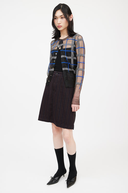 Comme des Garçons Brown & Multicolour Striped Deconstructed Skirt