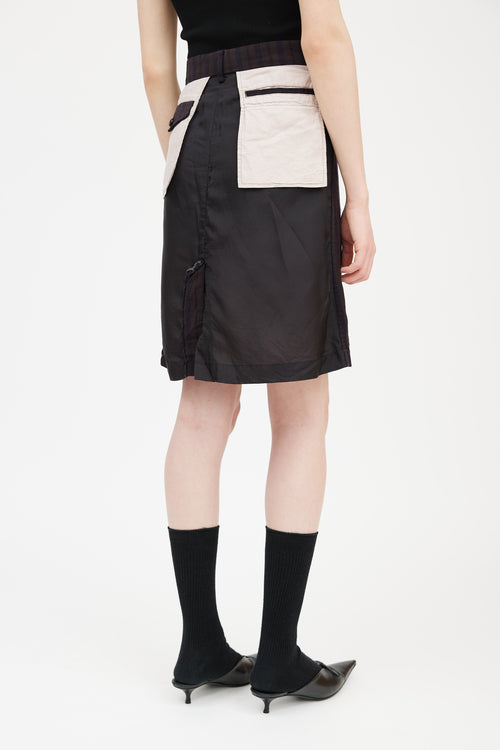 Comme des Garçons Brown & Multicolour Striped Deconstructed Skirt