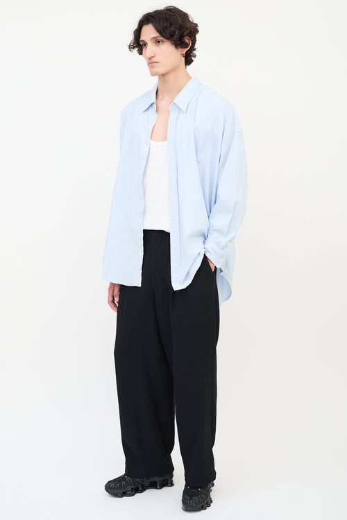 Comme des Garçons FW 1997 Black Wool & Nylon Pleated Wide Leg Trouser