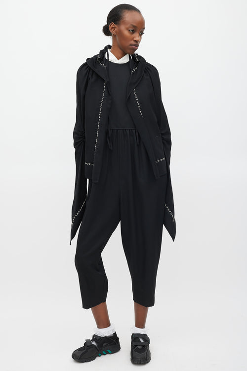 Comme des Garçons FW 2003 Black & White Wool Stitched  Jacket