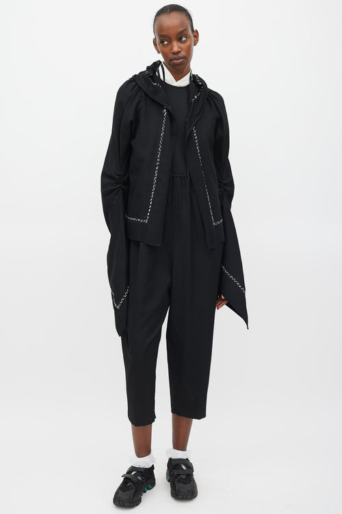 Comme des Garçons FW 2003 Black & White Wool Stitched  Jacket