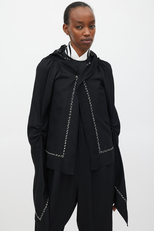 Comme des Garçons FW 2003 Black & White Wool Stitched  Jacket