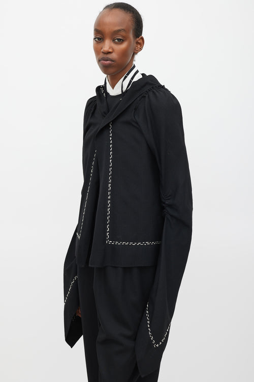 Comme des Garçons FW 2003 Black & White Wool Stitched  Jacket