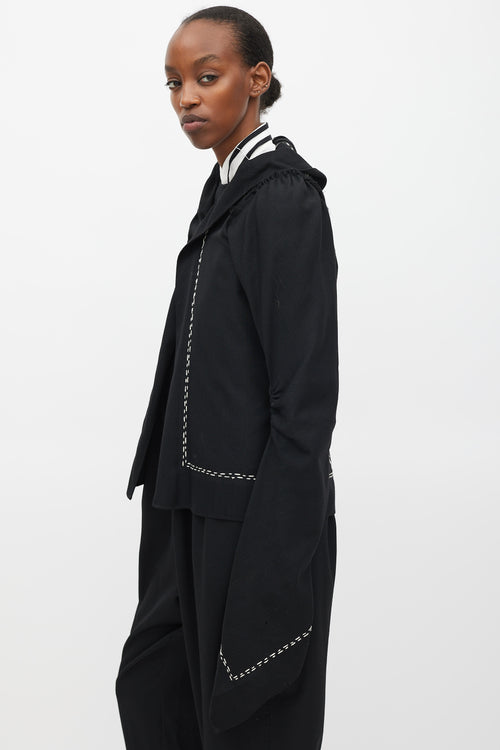 Comme des Garçons FW 2003 Black & White Wool Stitched  Jacket