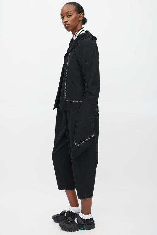 Comme des Garçons FW 2003 Black & White Wool Stitched  Jacket