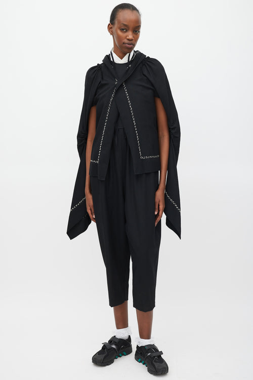 Comme des Garçons FW 2003 Black & White Wool Stitched  Jacket
