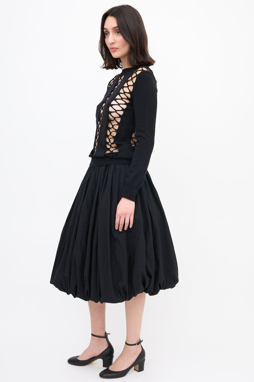Comme des Garçons FW 2004 Lace Up Panel Sweater