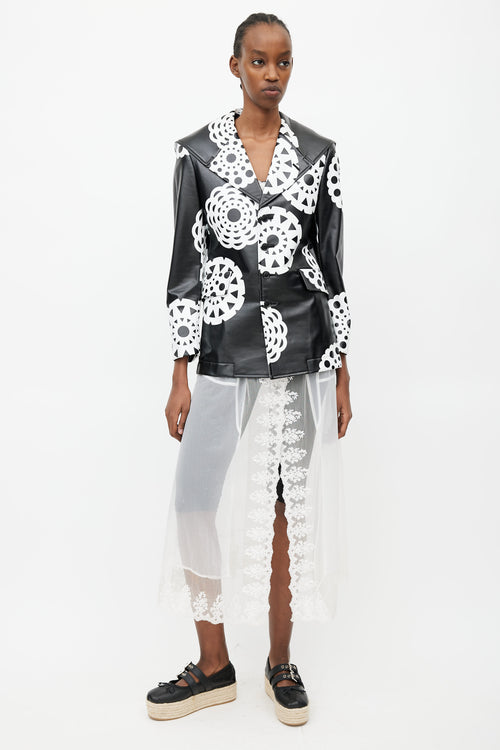 Comme des Garçons Fall 2001 Black & White Print Faux Leather Jacket