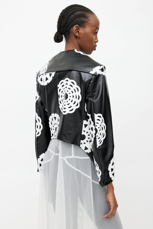 Comme des Garçons Fall 2001 Black & White Print Faux Leather Jacket