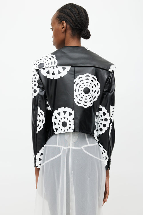 Comme des Garçons Fall 2001 Black & White Print Faux Leather Jacket