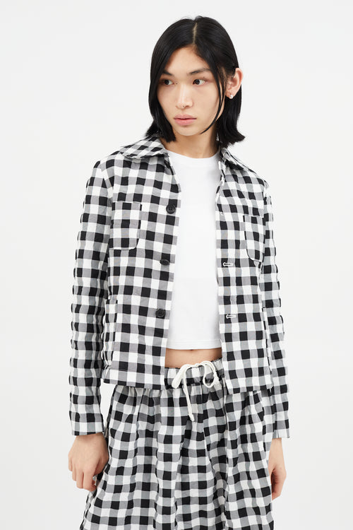 Comme des Garçons GIRL Black & White Textured Checked Skirt Set