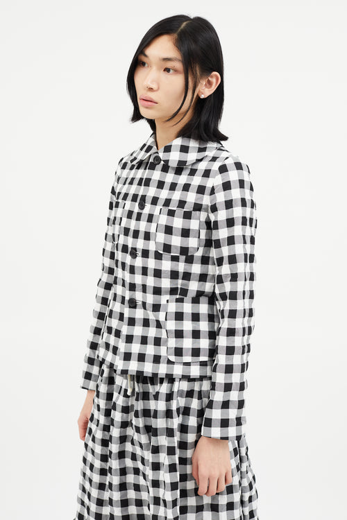 Comme des Garçons GIRL Black & White Textured Checked Skirt Set