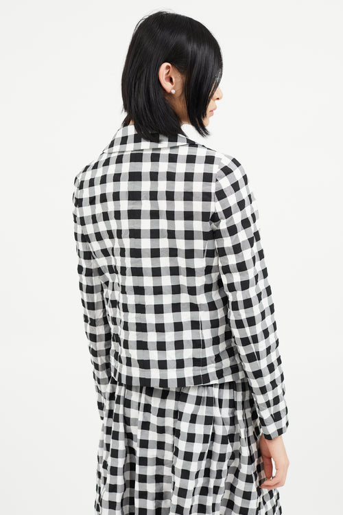 Comme des Garçons GIRL Black & White Textured Checked Skirt Set