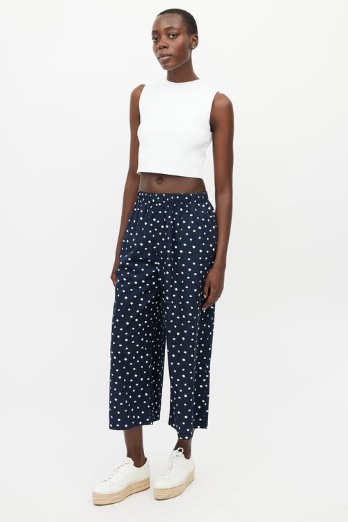 Comme des Garçons Navy & White Polkadot Pant