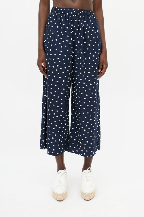Comme des Garçons Navy & White Polkadot Pant