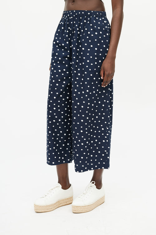 Comme des Garçons Navy & White Polkadot Pant