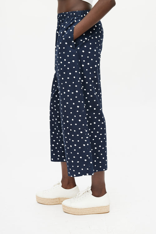 Comme des Garçons Navy & White Polkadot Pant