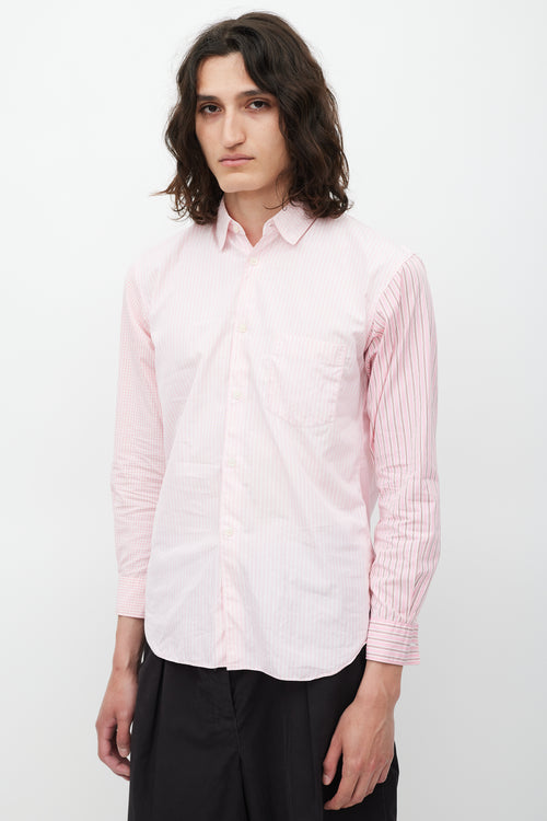 Comme des Garçons Pink & White Striped Shirt