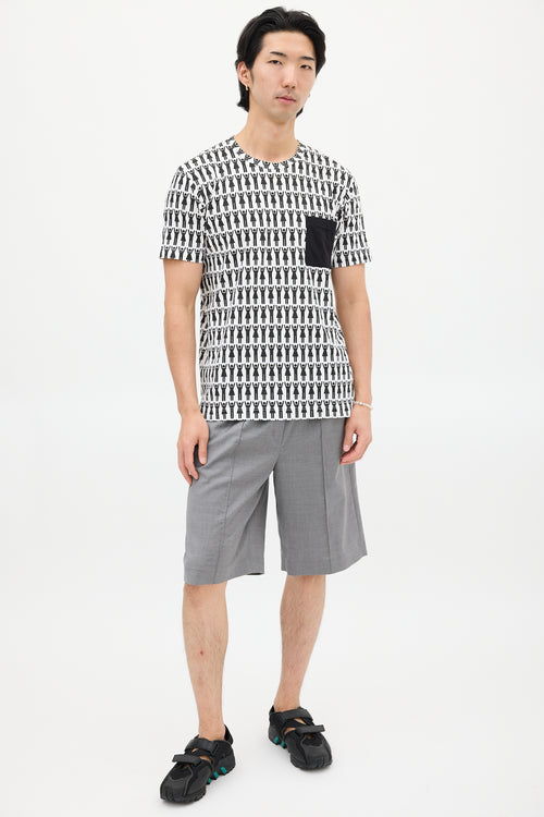 Comme des Garçons White & Black Graphic T-Shirt