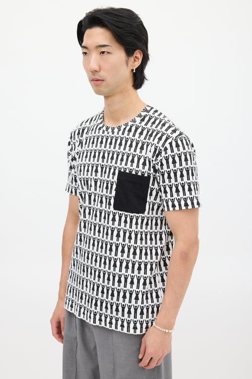 Comme des Garçons White & Black Graphic T-Shirt
