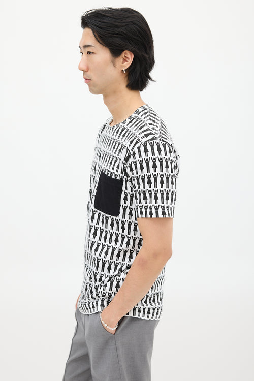 Comme des Garçons White & Black Graphic T-Shirt