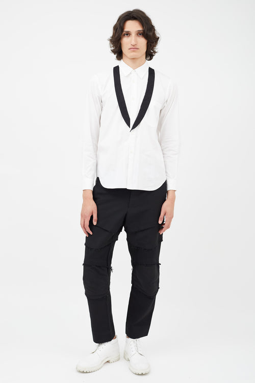 Comme des Garçons White & Black Lapel Shirt