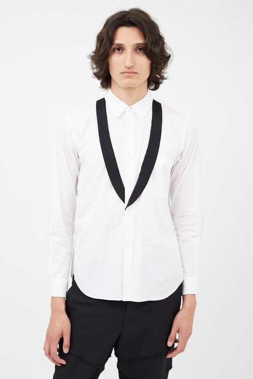 Comme des Garçons White & Black Lapel Shirt