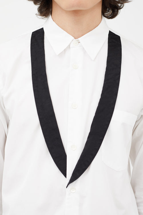 Comme des Garçons White & Black Lapel Shirt