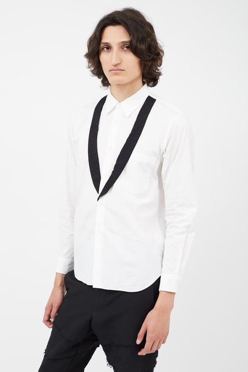 Comme des Garçons White & Black Lapel Shirt