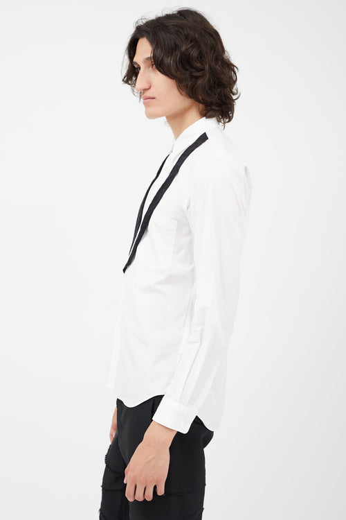Comme des Garçons White & Black Lapel Shirt